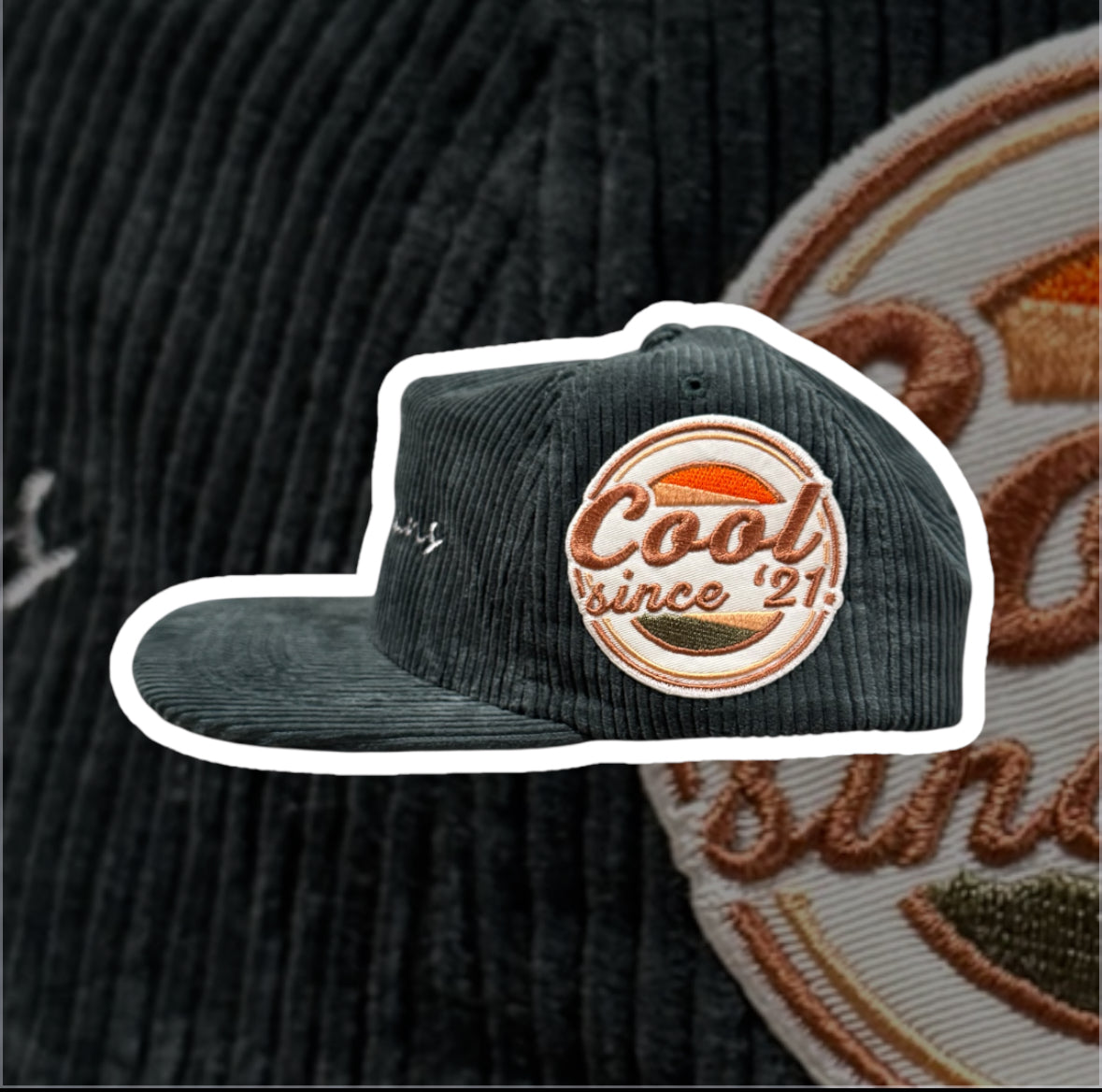 Green Corduroy Cool Beans Snapback Hat