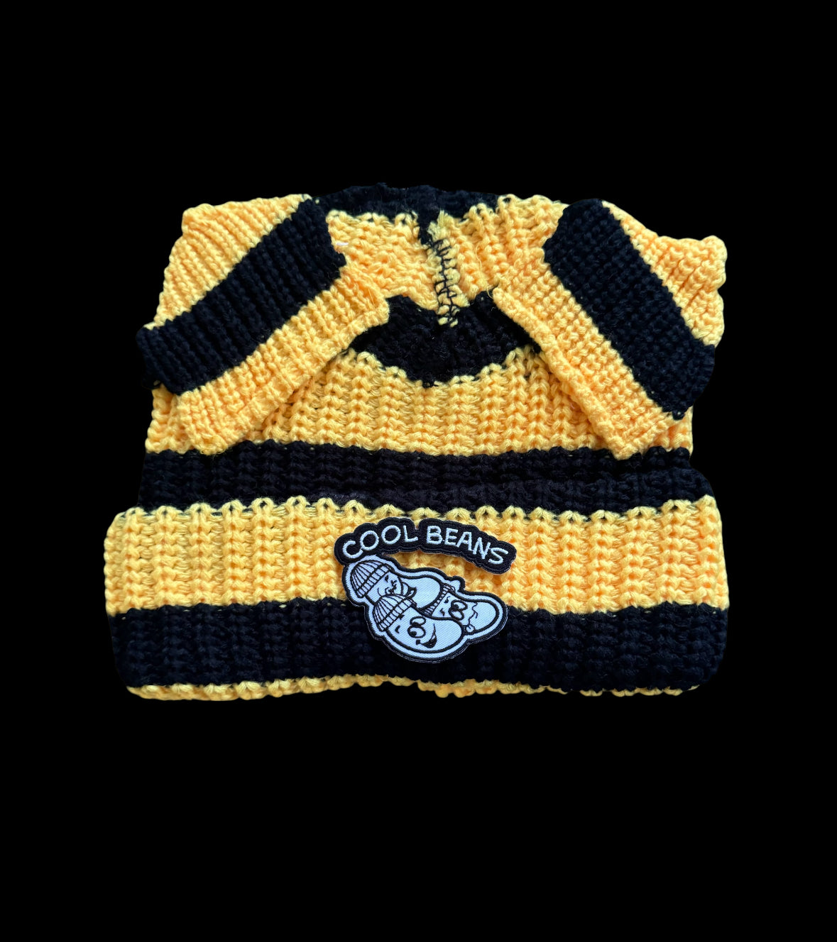 Black&Yellow Beanie w/Ears