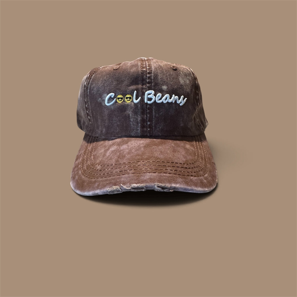 Cool Beans Chocolate Distressed Dad hat