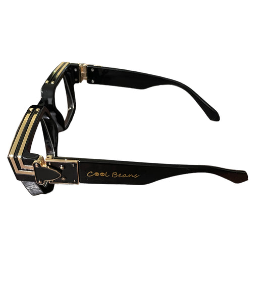 Cool Beans Black Clear Glasses