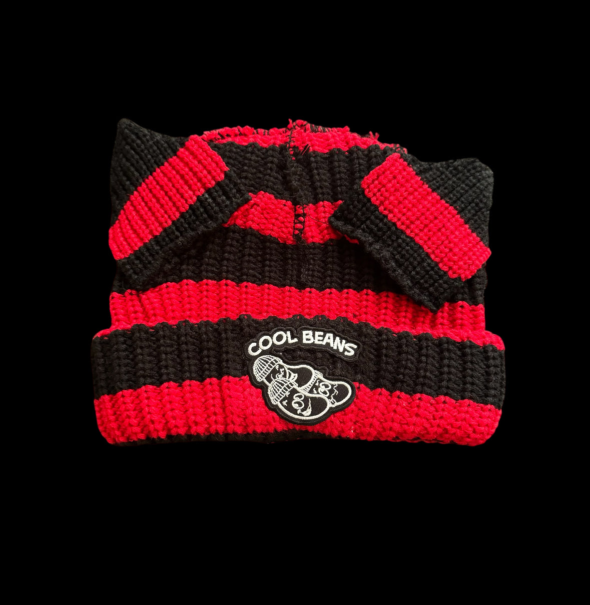 Black&Red Beanie w/Ears