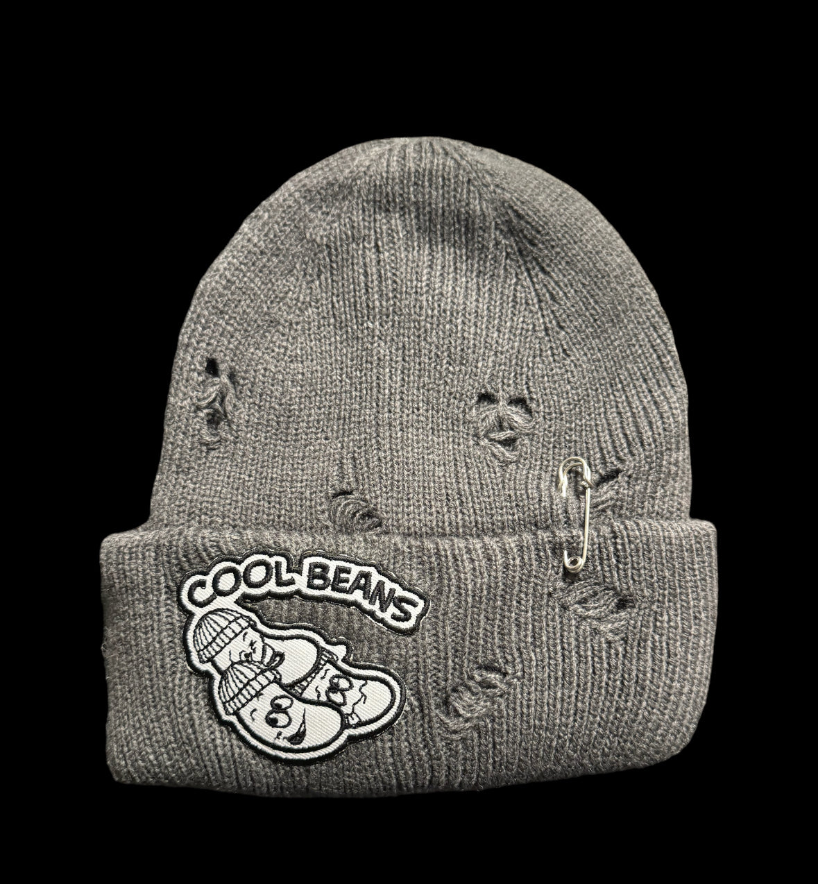 Gray Distressed Beanie