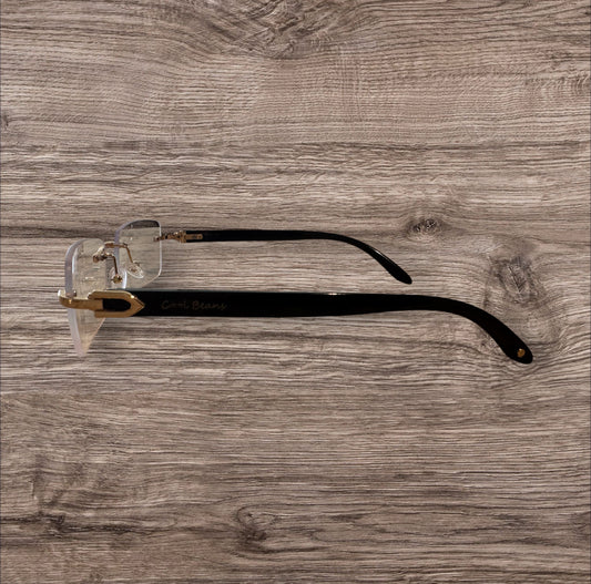 Cool Beans Clear Glasses w/ Gold trim