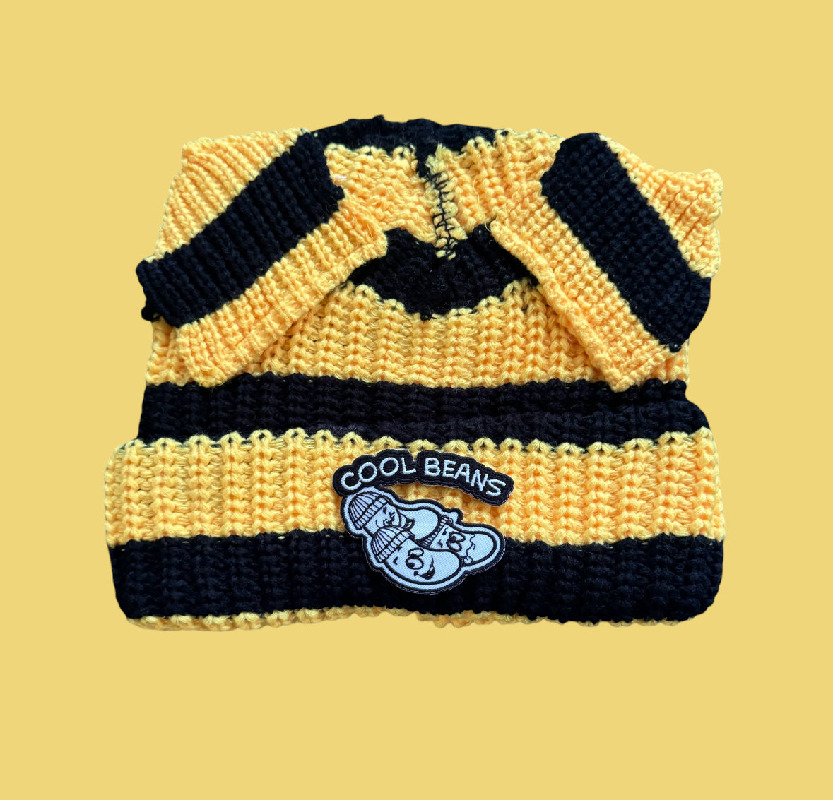 Black&Yellow Beanie w/Ears