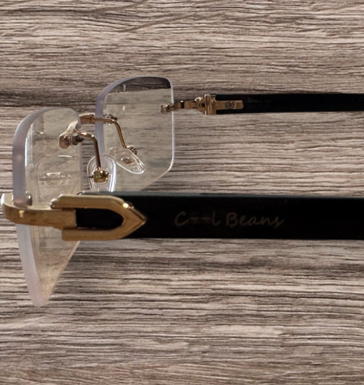 Cool Beans Clear Glasses w/ Gold trim