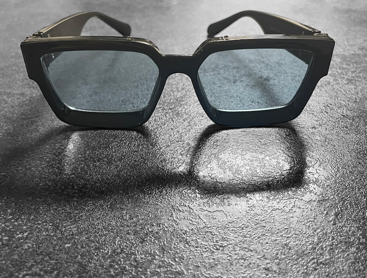 CB Black Shades, light blue lens